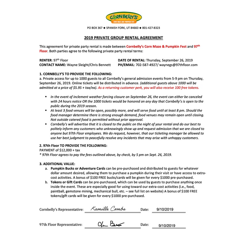 Private Group Rental Agreement