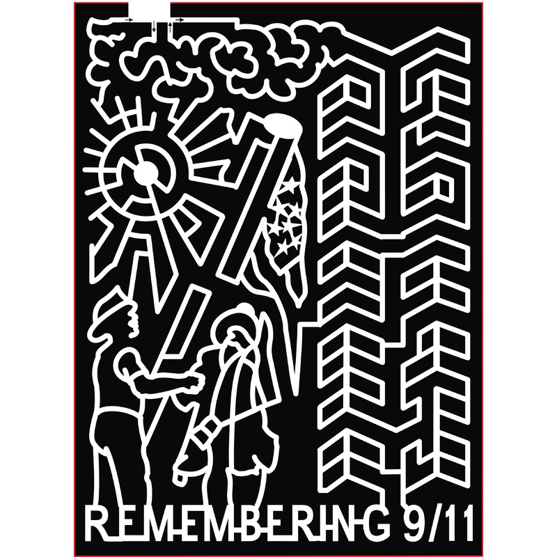 21_MO Hannibal cloud sun firefighter raise flag twin towers 9-11 9/11