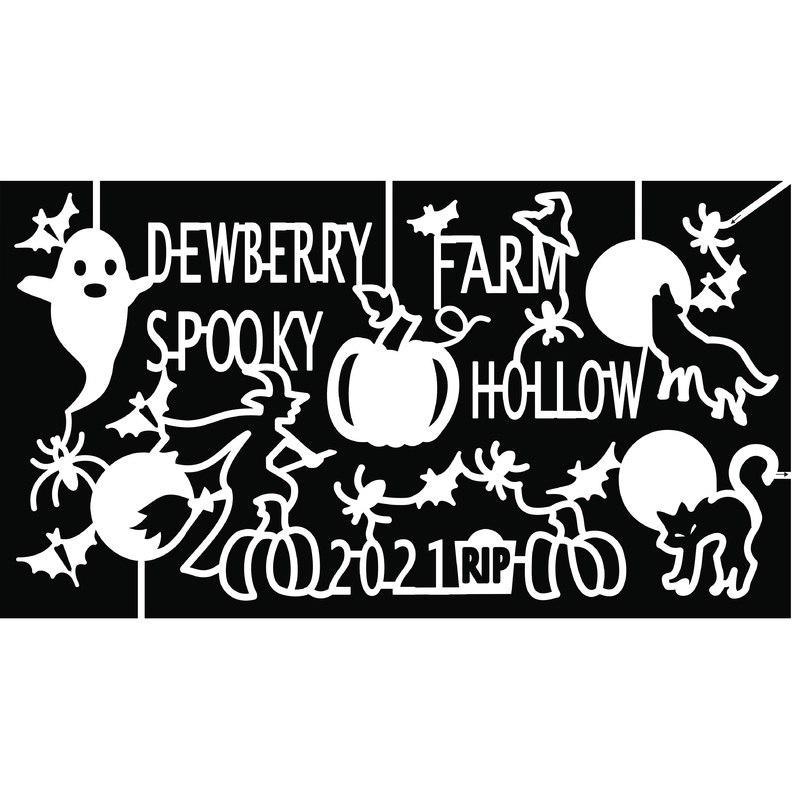 21_TX_Brookshire halloween ghost bat wolf cat moon pumpkin tombstone