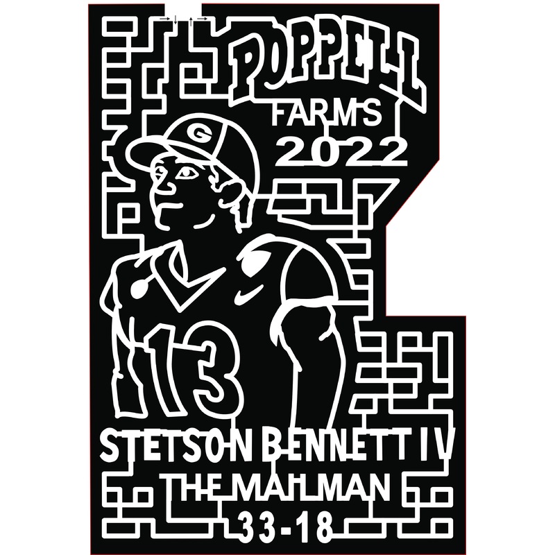 22_GA_Odum Stetson Bennett IV The Mailman 13 Jersey Hat Bulldogs