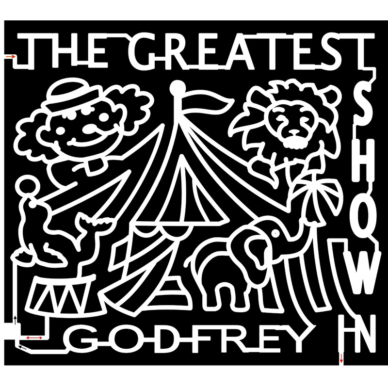 22_IL_Godfrey The Greatest Show Lion Elephant Seal Clown Tent Circus