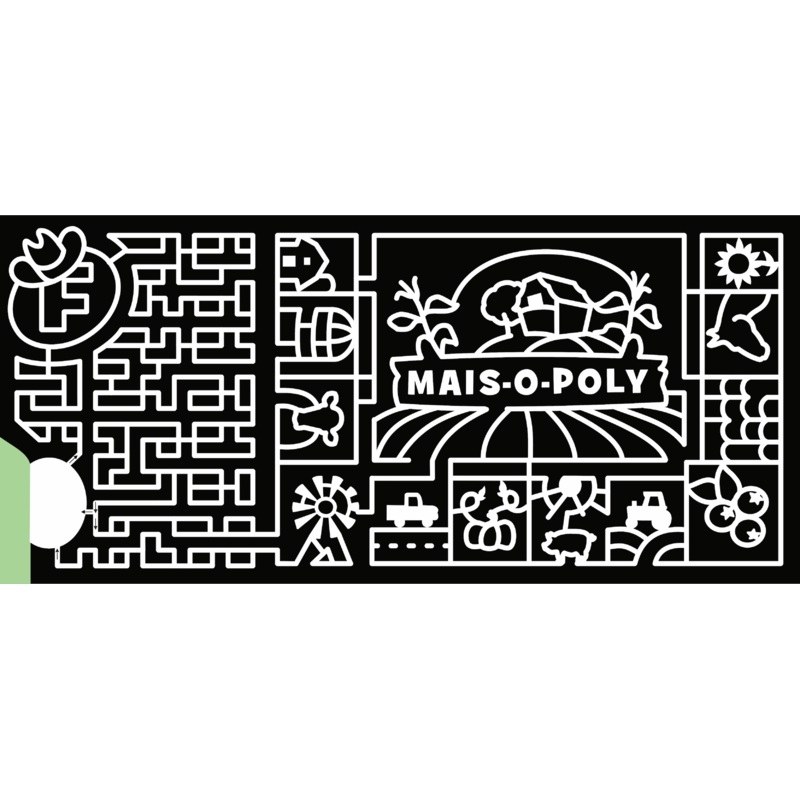 22_QC_Laval farm, game, monopoly, maisopoly, barn windmill, horse, flower, berry, tractor, truck, silo