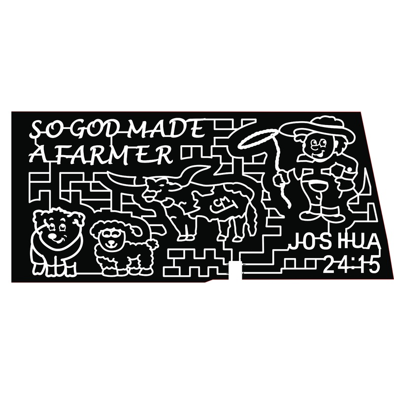 22_LA_Reeves So God Made A Farmer Joshua 24:15 Pig Sheep Cow Longhorn Lasso Cowboy