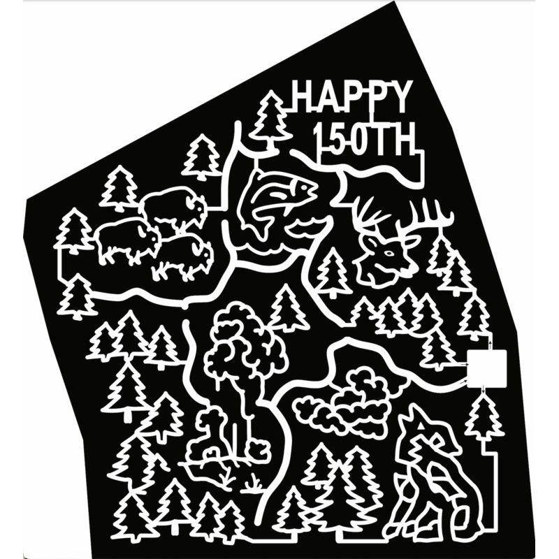22_MT_WolfCreek Buffalo Wolf Happy 150th Fish Elk Tree Geyser