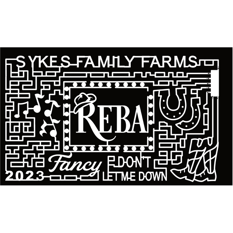 23_FL_Elkton Sykes Family Farms, Reba, 2023, Fancy Don’t Let Me Down, Cowboy Hat, Music Notes, Horse shoe, Boots