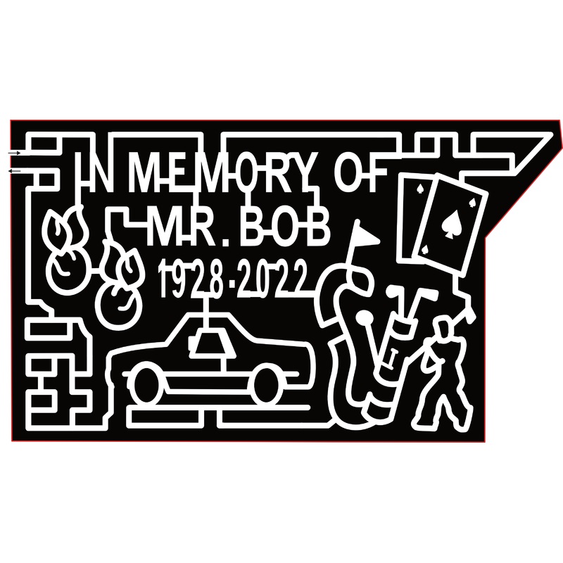 23_GA_Musella In Memory Of Mr. Bob, 1928-2022, Playing Cards, El Camino Car, Golf, Clubs, Peaches