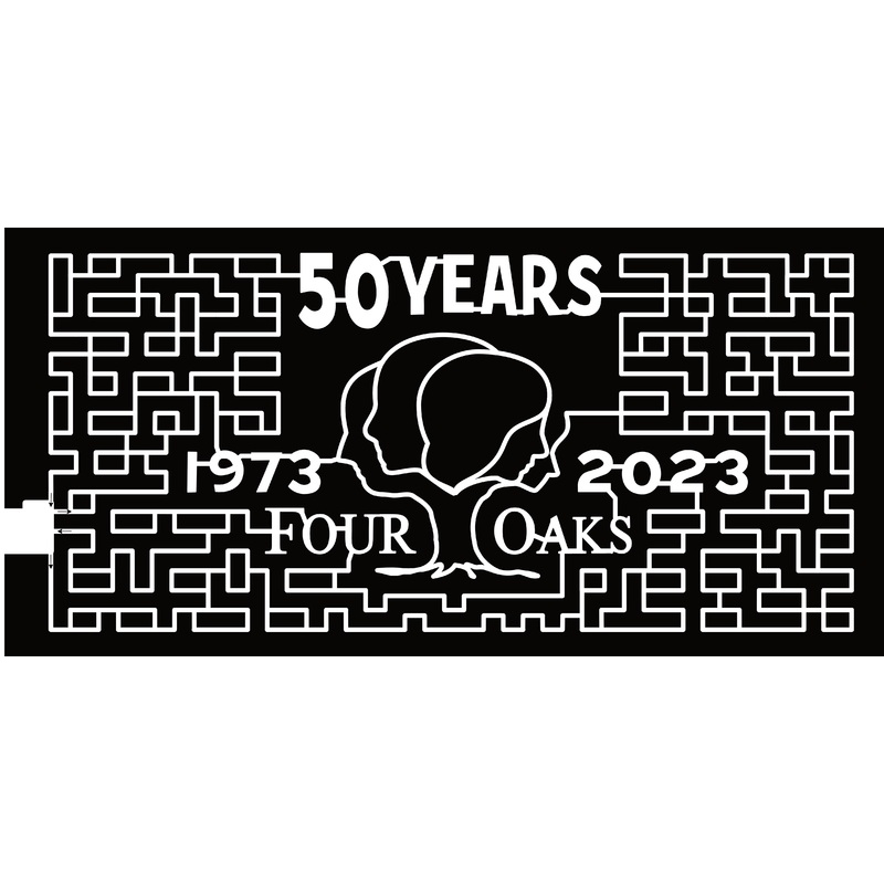 23_IA_Atkins Four Oaks, 50 Years, 1973, 2023, Logo, Tree, Faces