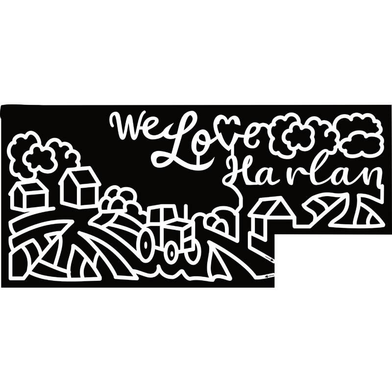 23_IA_Harlan We Love Harlan, Heart, Cloud, House, Field, Tractor