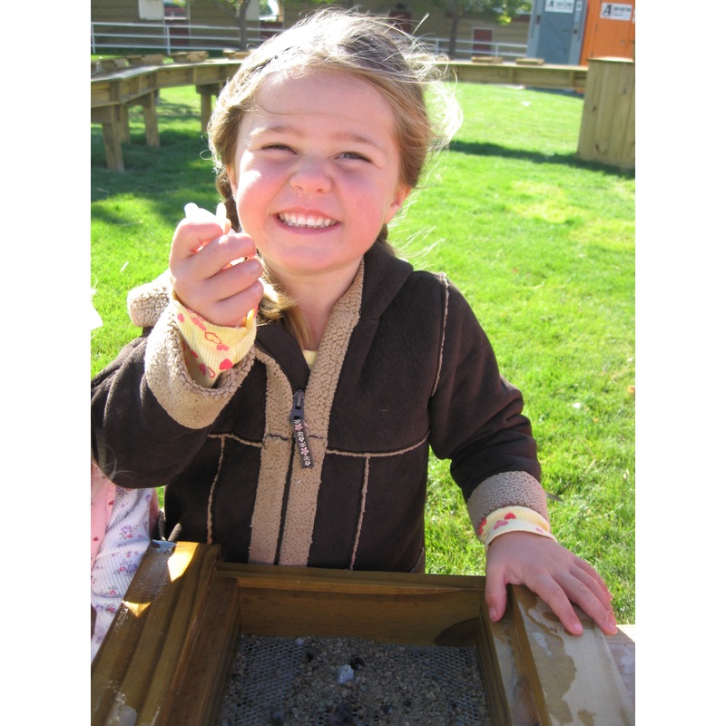 gemstone mining little girl sluice
