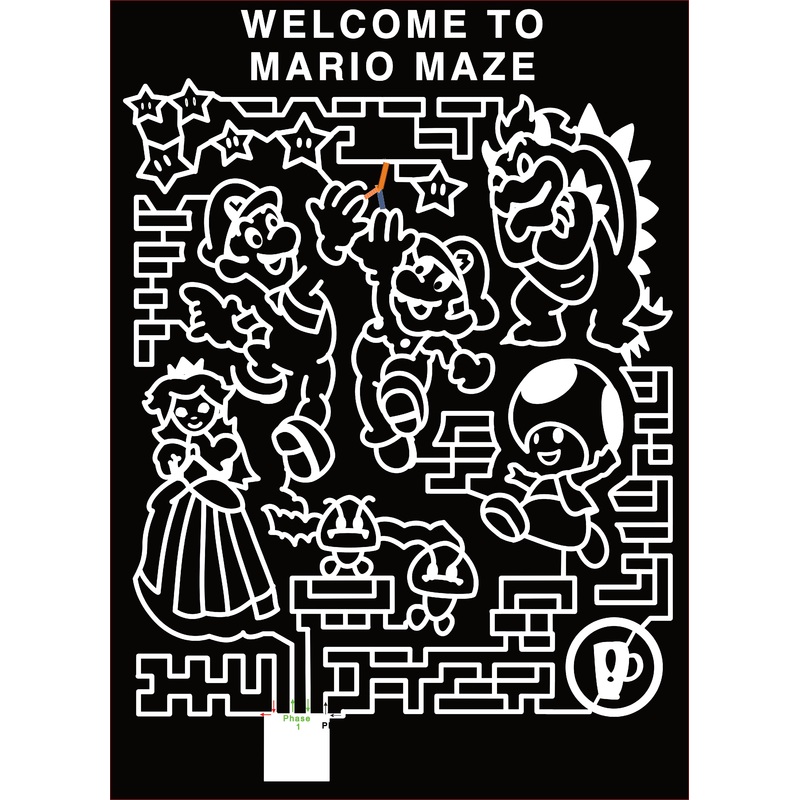 23_IN_Waterloo Welcome to Mario Maze, Stars, Bowser, Mario, Luigi, Toad, Princess Peach, GoombasLogo,