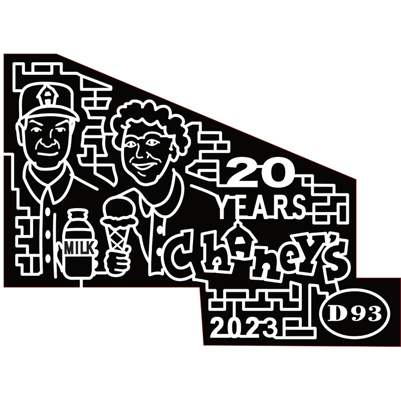 23_KY_BowlingGreen Chaney’s, 20 Years, 2023, D93, Milk, Ice Cream, People, Logo