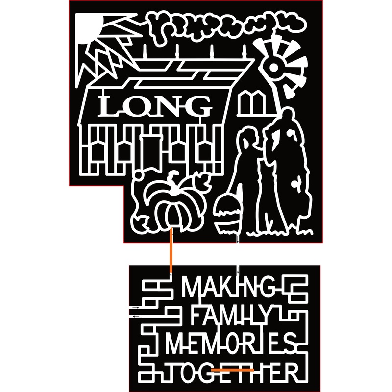 23_MI_Commerce Long, Making Memories Together, Sun, Cloud, Barn, Windmill, Pumpkin, Leaf, Family Silhouette