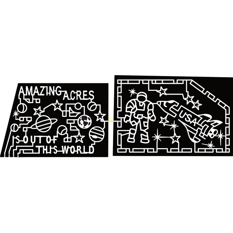 23_MI_Edwardsburg Amazing Acres Is Out Of This World, Star, Planet, Earth, Saturn, Mars, Astronaut, Space Shuttle, USA, Rocket