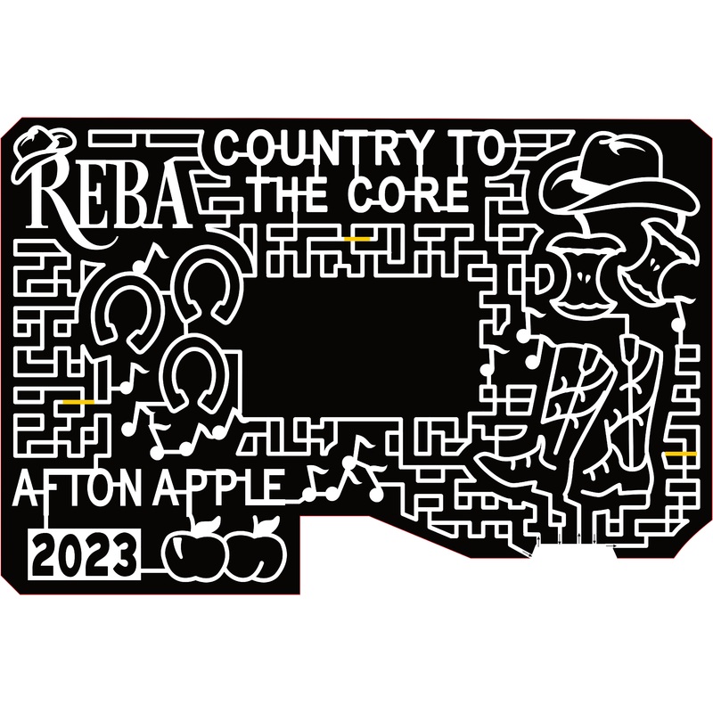 23_MN_Hastings Reba, Cowboy Hat, Horse Shoe, Music Note, Apple Core, Country to the Core, Cowboy Boots, Afton Apple, 2023, Apple