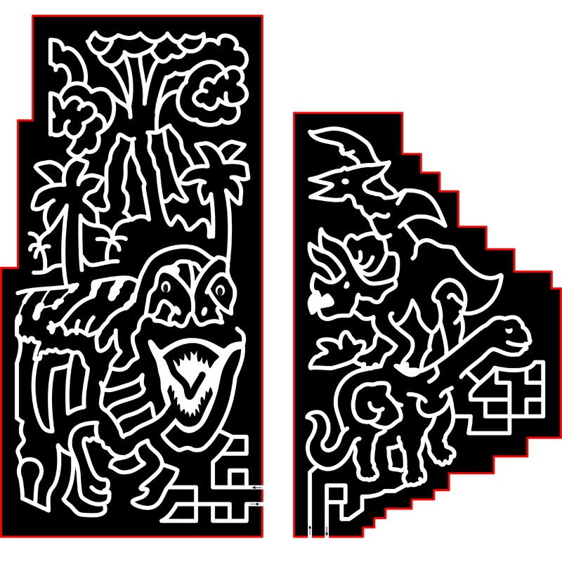 23_MT_Townsend, Volcano, Trees, T-Rex, Pterodactyl, Triceratops, Brachiosaurus, Dinosaurs