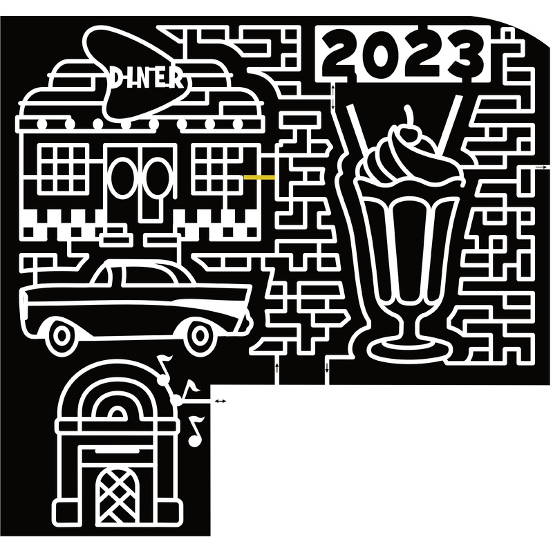 23_NE_Nickerson Diner, Juke box, Ice Cream Sundae, Cadillac, Music Notes, Cherry, Straw