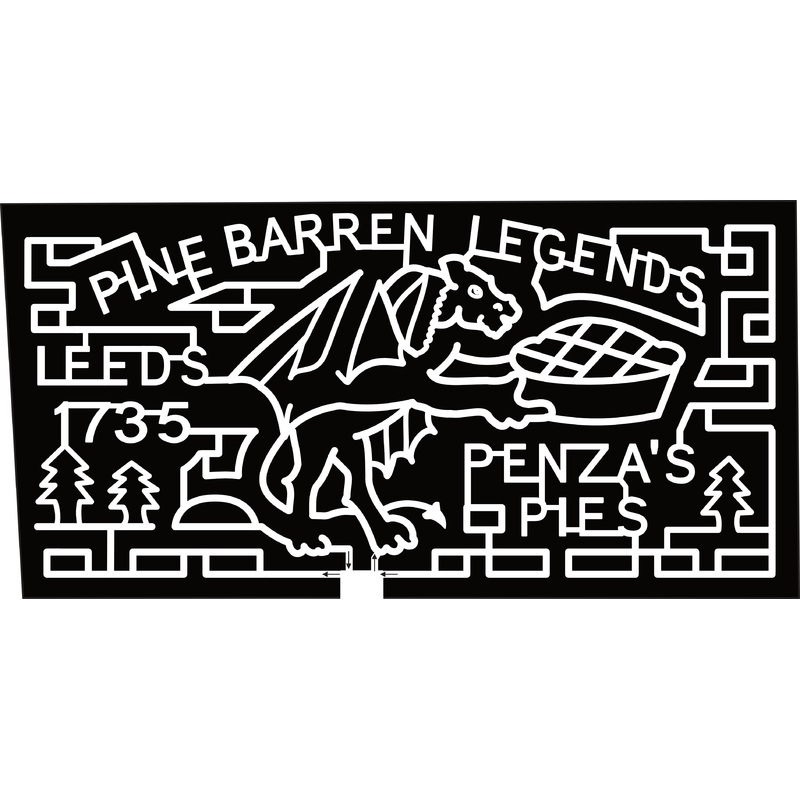23_NJ_Hammonton Pine Barren Legends, Leeds, 1735, Penza’s Pies, Pie, Dragon, Pine Tree