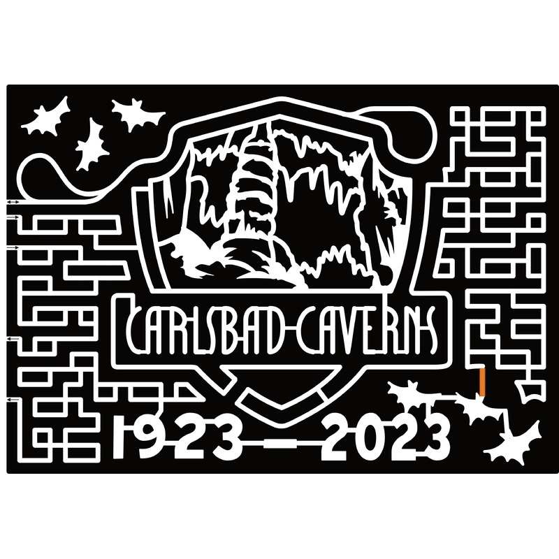 23_NM_Artesia Bat, Logo, Carlsbad Caverns, Logo, National Park, 1923-2023