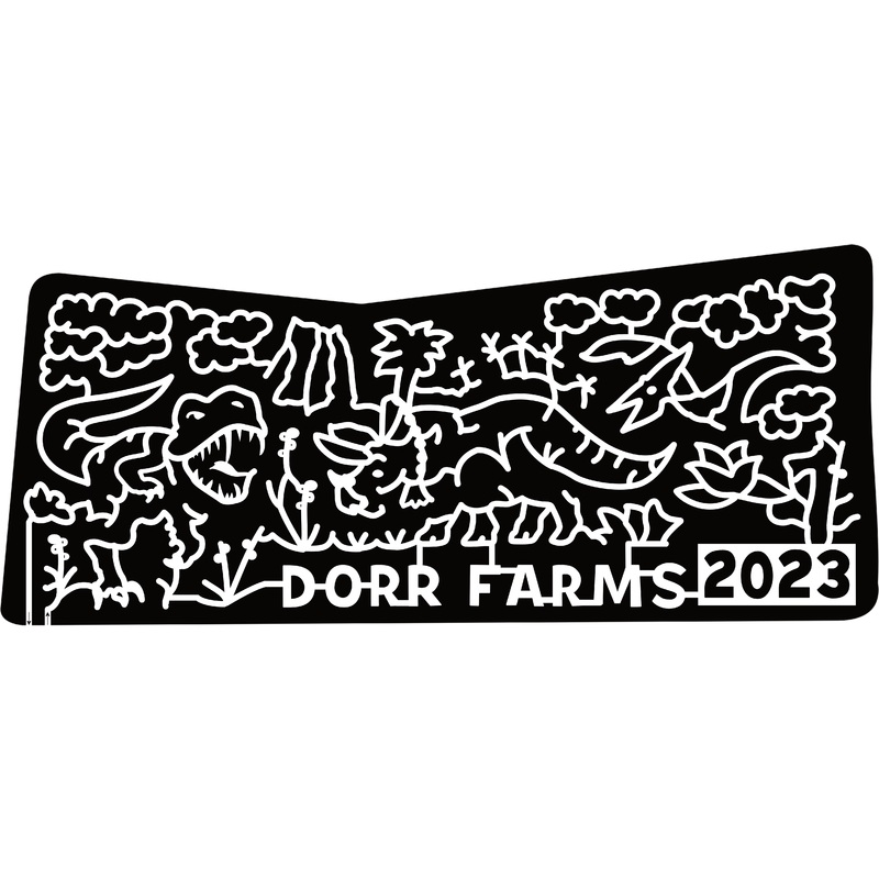 23_SC_Sumter Dorr Farms, 2023, Dinosaur, Volcano, Cloud, Flower