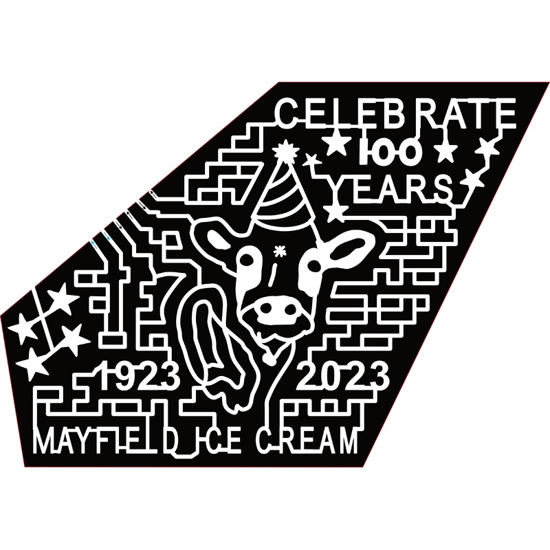 23_TN_Athens Celebrate 100 Years, 2023, 1923, Mayfield Ice Cream, Cow, Party Hat, Star