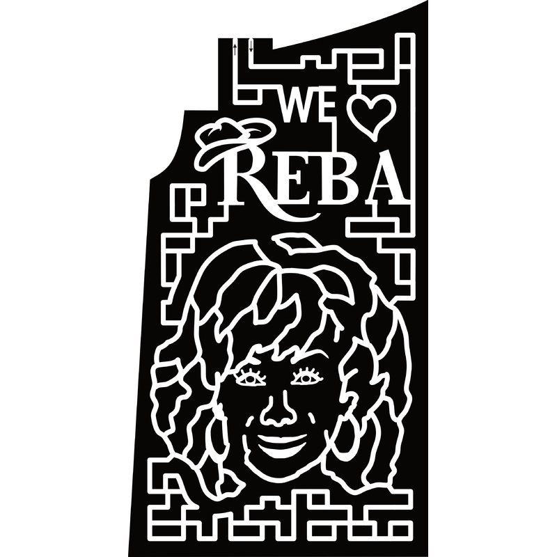23_TN_Taft Reba, Face, Cowboy Hat, We Love Reba, Heart