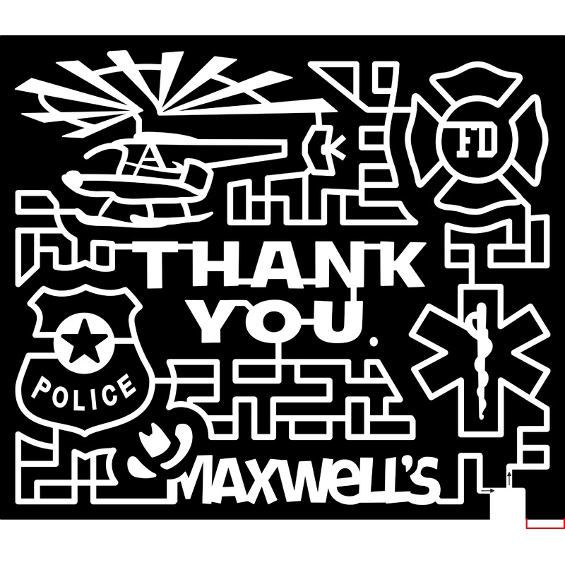 23_TX_Amarillo Thank You, Maxwell’s, Police Badge, Helicopter, Medical, Fire Department, First Responder