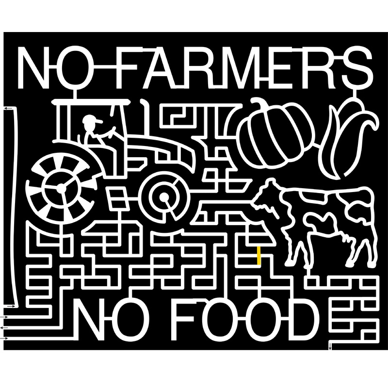 23_TX_Moulton No Farmers No Food, Tractor, Pumpkin, Corn, Cow