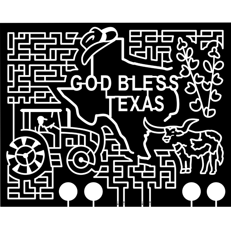 23_TX_Victoria Texas, God Bless Texas, Cowboy Hat, Tractor, Cow, Scottish Highlander, Flower
