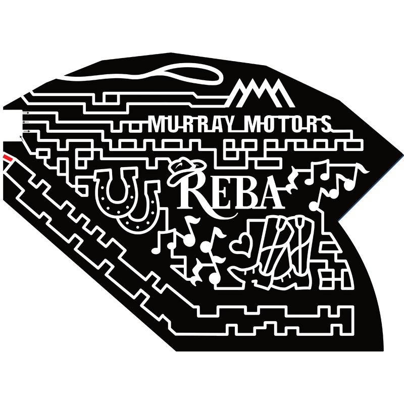 23_UT_Bluebell Reba, Murray Motors, Cowboy Hat, Cowboy Boots, Heart, Music Notes, Horseshoe, Mountain
