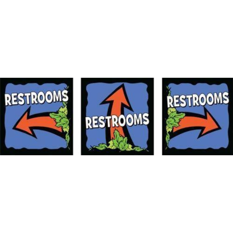 Restroom Directional Arrows|Left|Right|Straight