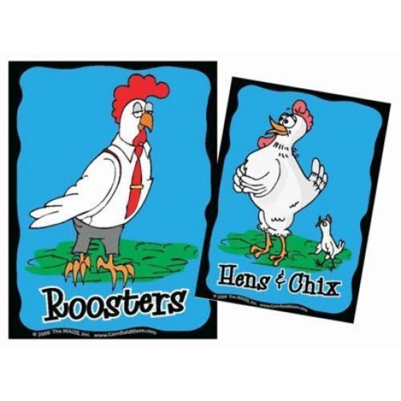 Rooster and Hen Restroom Signs