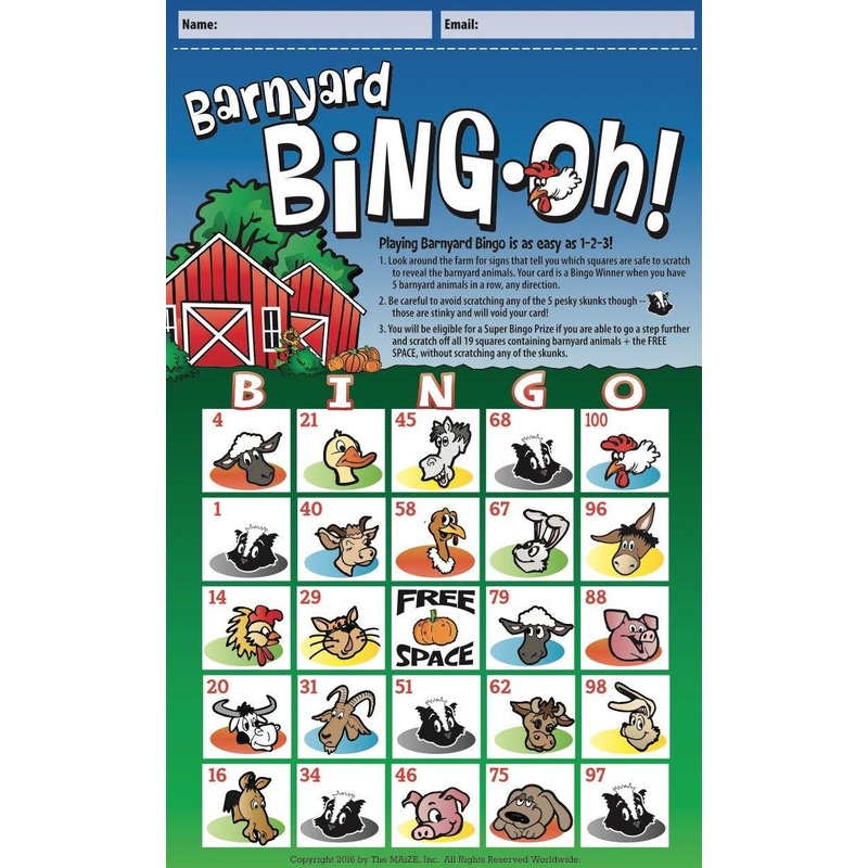 Barnyard Bingo Cards