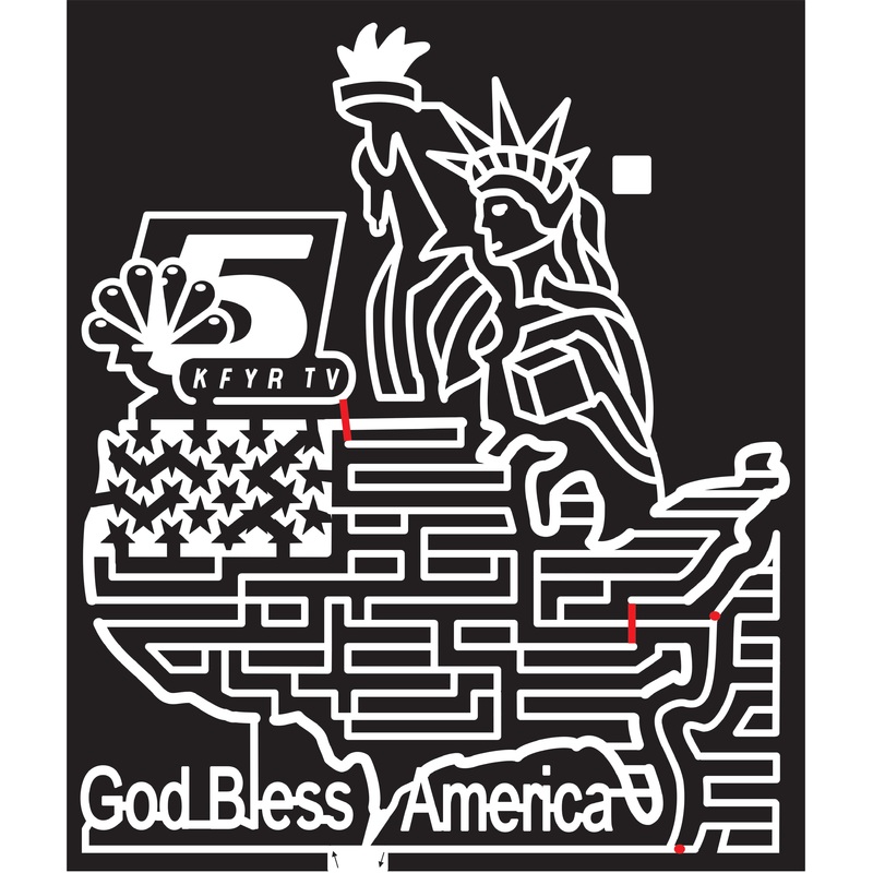 06_ND_Mandan North Dakota, Statue of Liberty, country, shape, Flag, America, American, nbc, kfyr, logo, sponsor