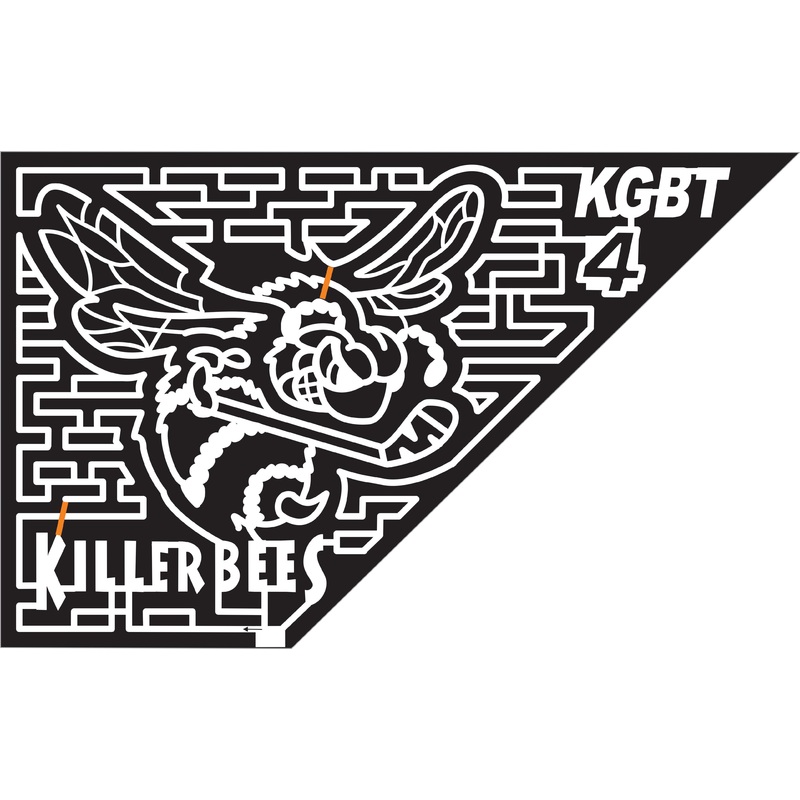 06_TX_Mercedes Texas, Bee, hockey, stick, killer bees, kgbt, logo