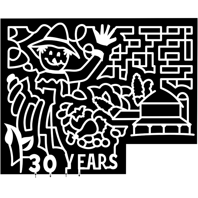 23_ONT_Caledon 30 Years, Scare Crow, Barn, Silo, Cornucopia, Food, Corn, Tomato, Logo