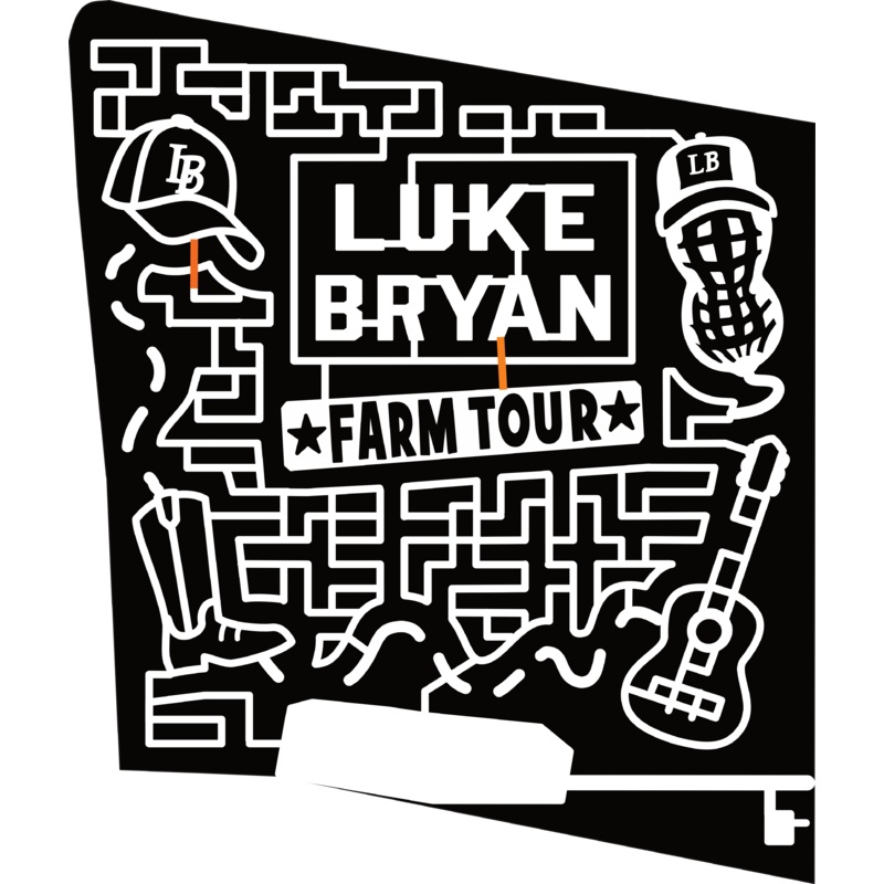 24_GA_Bogart Luke Bryan, Farm Tour, Peanut, LB, Guitar, Boot, Hat, Baseball Cap