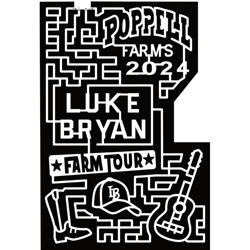 24_GA_Odum Luke Bryan, Poppell Farms, 2024 Farm Tour, Guitar, Hat, Boot
