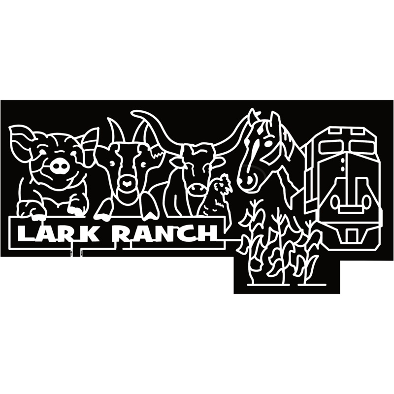 24_IN_Loogootee Lark Ranch, Animals, Pig, Goat, Cow, Bull, Horse, Train, Corn