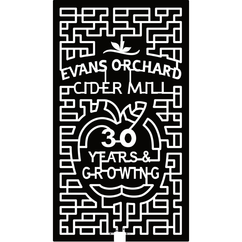 24_KY_Georgetown Evans Orchard, Cider Mill, 30 Years & Growing, Apple, Logo