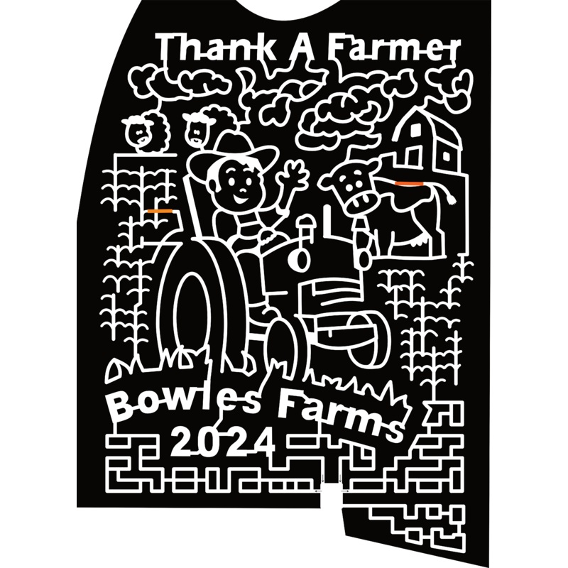 24_MD_Loveville Bowles Farms, Thank A Farmer, 2024, Tractor, Cow, Sheep, Clouds, Corn, Grass, Face, Farmer