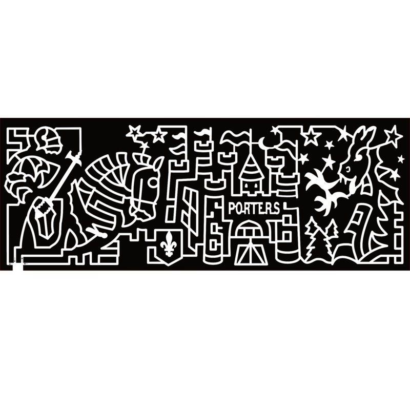 24_MI_Goodrich Porters, Castle, Horse, Knight, Dragon, Flag, Star, Tree