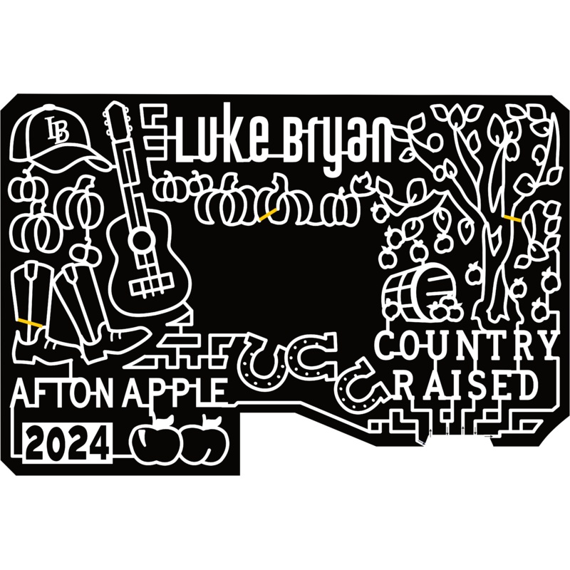 24_MN_Hastings Luke Bryan, Afton Apple, Country Raised, 2024, Hat, Guitar, Boots, Apple, Tree, Horse Shoe, Basket, Pumpkin