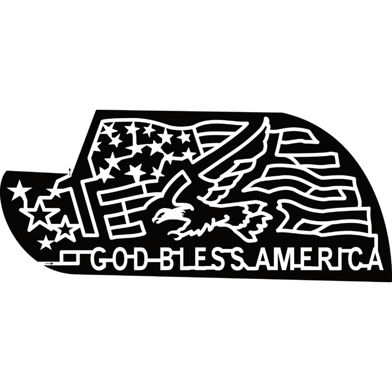 24_MS_Collins God Bless America, Eagle, Flag, USA, Star