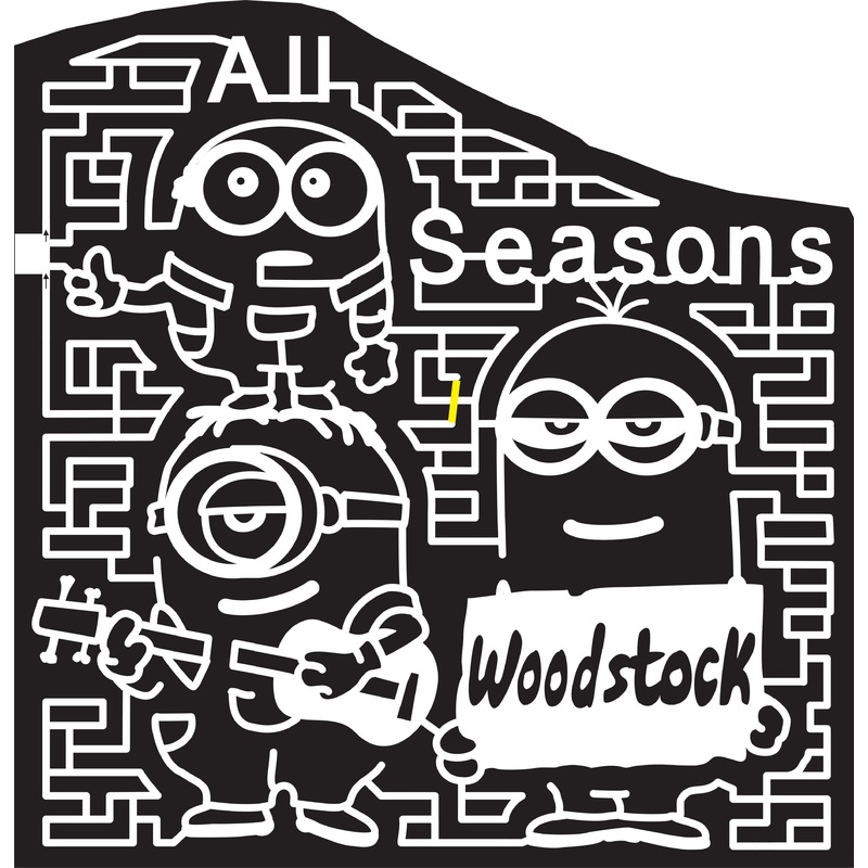 15_IL_Woodstock, 2015, Illinois, Woodstock, Minions, Despicable Me, All Seasons, guitar, ukelele, sign, goggles, movie, cartoons