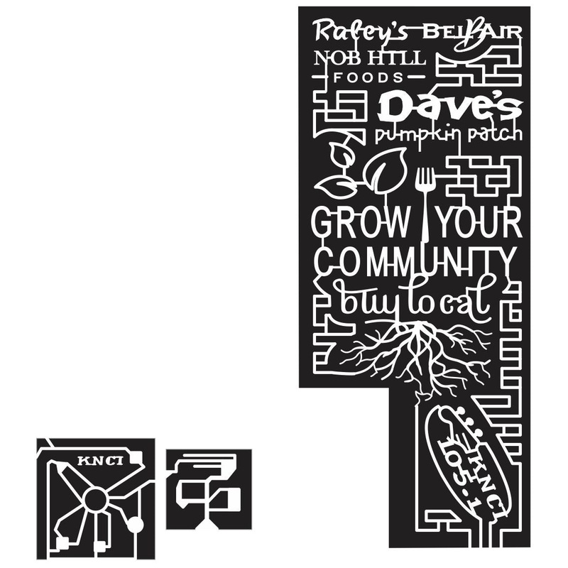 West Sacramento California CA 2013 Leaf, Leaves, fork, plant, Guitar, logo, utensil, root, sponsor, radio logo, roots, grow, community, knci, foods, local, buy.jpg