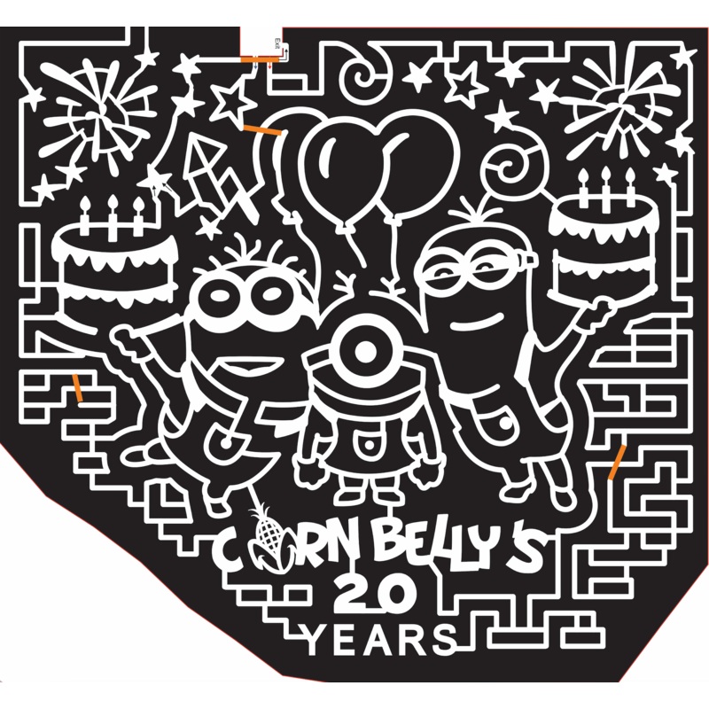 15_UT_Lehi 2015, Utah, Lehi, Minions, Despicable Me, Birthday Cake, Cake, 20 Years, Cornbellys, Balloons, Fireworks, Explosion, Star, Stars, Goggles, Movie, Cartoon, party, corn