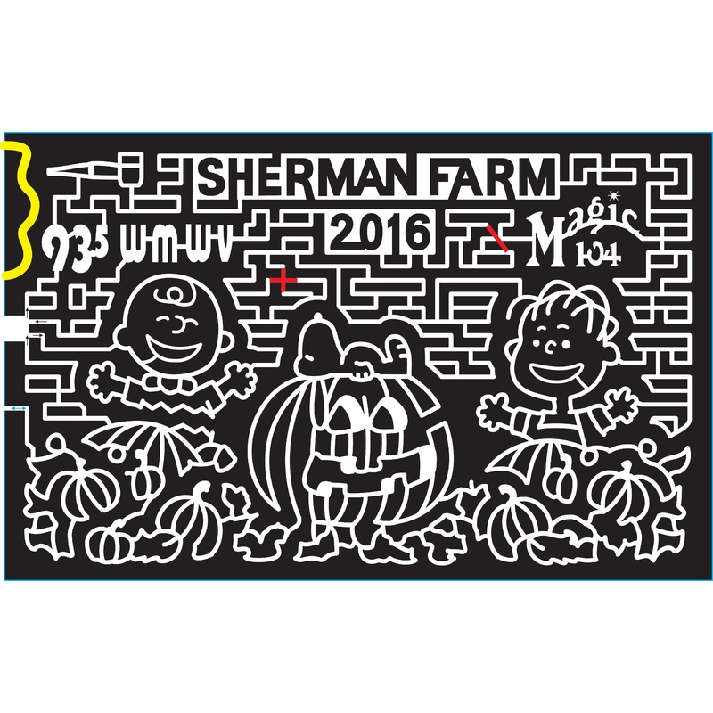 16_NH_Center Conway, 2016, New Hampshire, Center Conway, Sherman Farm, Charlie Brown, Pumpkin, Linus, Snoopy, Jack-O-Latern Pumpkin patch, Pumpkins, 93.5 logo, Radio logo, magic 104, Great Pumpkin