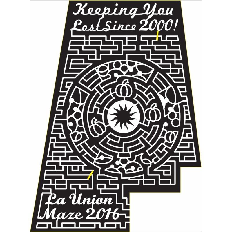 16_NM_La Union, 2016, New Mexico, sun, labyrinth, pumpkin, circle, dots, maze