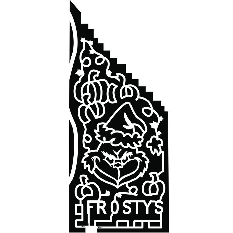 18_CA_Chino frosty’s forest grinch santa hat pumpkins vines