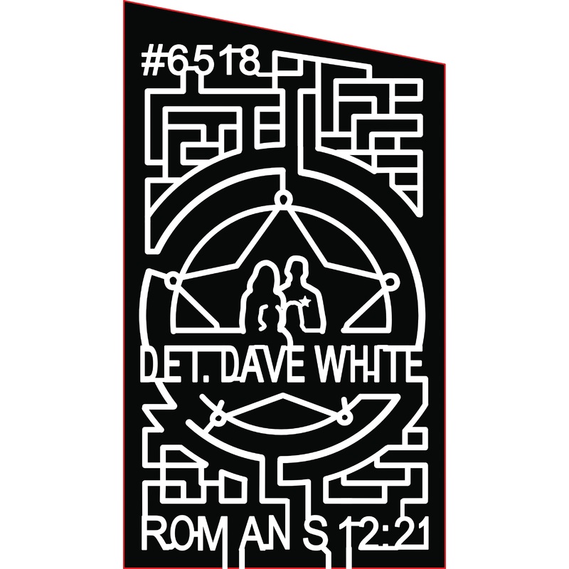 18_FL_Green Cove Springs #6518 Det. Dave White Romans 12/21 sheriff badge star family members police